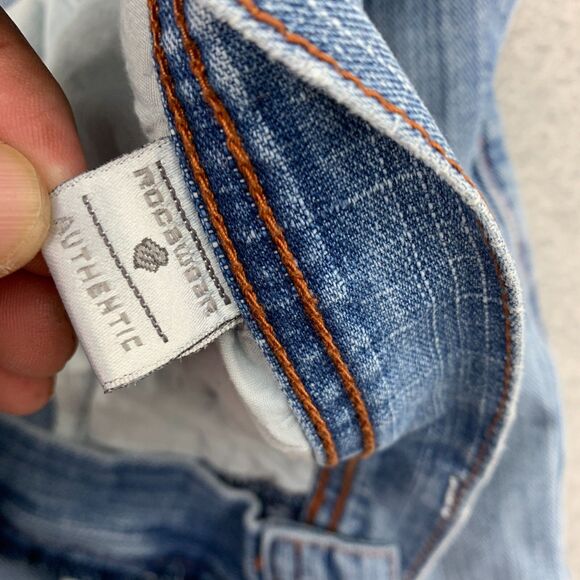 Roca Wear Shorts Mens 38 X 14 Big & Tall Flap Pockets Light Wash Embroidered - Picture 13 of 16